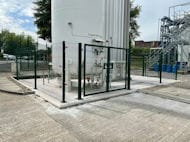 Mesh Fence for Sherwin Williams Bolton Fitted to Concrete Plinth with Base Plates